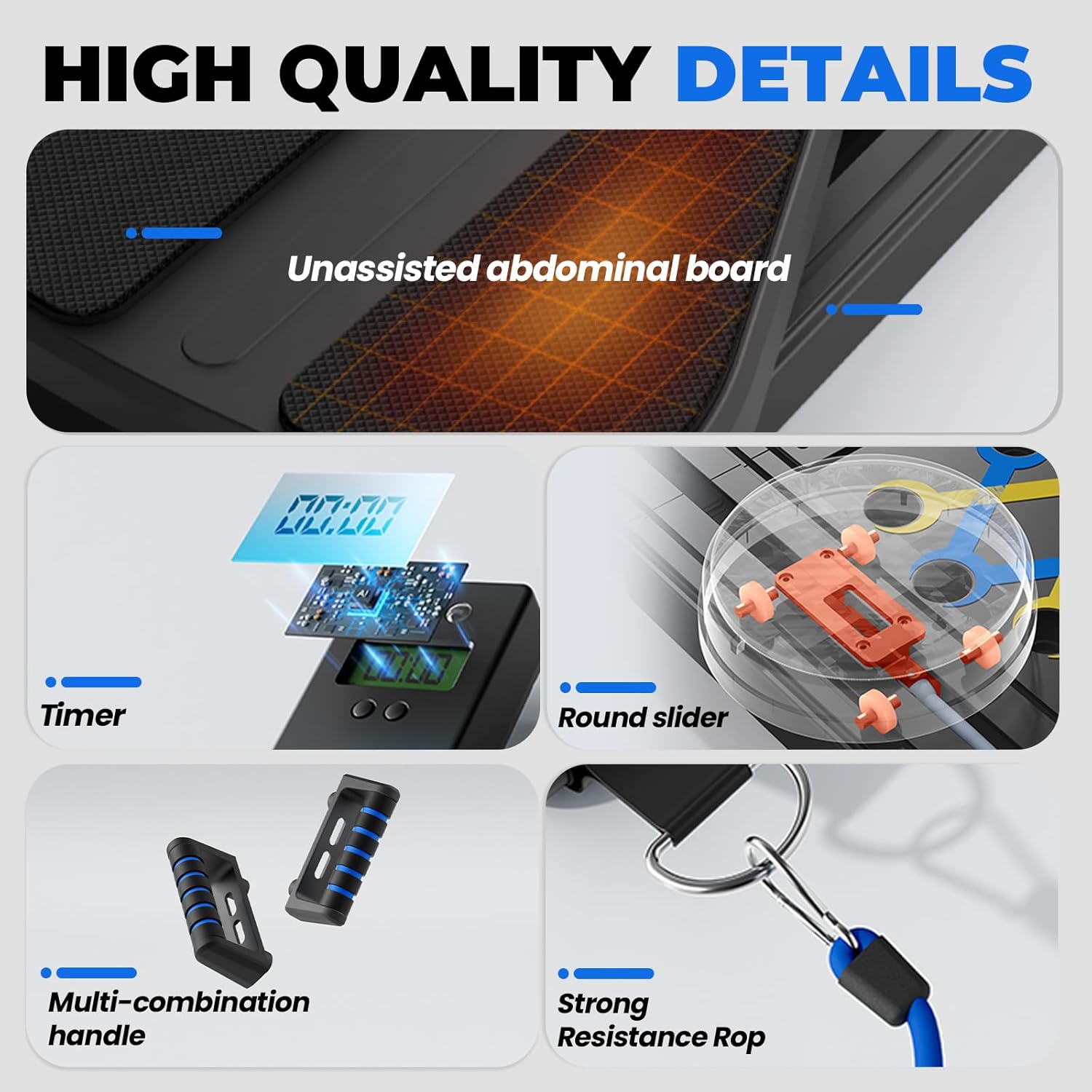 DPeri® Pilates Board Pro+ 6-in-1 Multifunktionales Home-Reformer-Set mit Bar, Widerstandsbändern & Push-up-Griffen Faltbares Ganzkörper-Trainingssystem für Zuhause