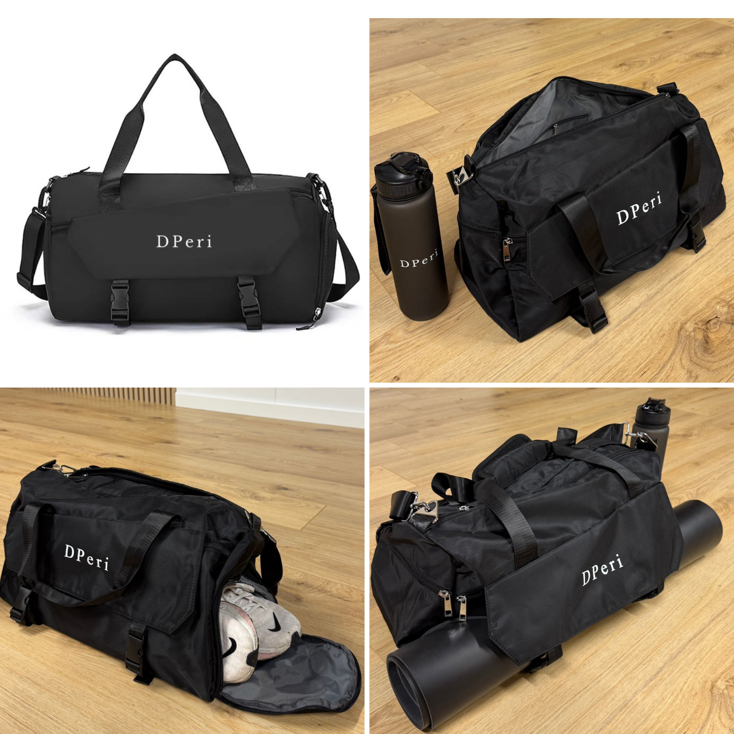 DPeri® Multifunktionelle Yoga- & Sporttasche – Wasserdicht mit Schuhfach, Yogamattenhalter & Koffergurt Ideal für Fitness, Reisen & Pilates
